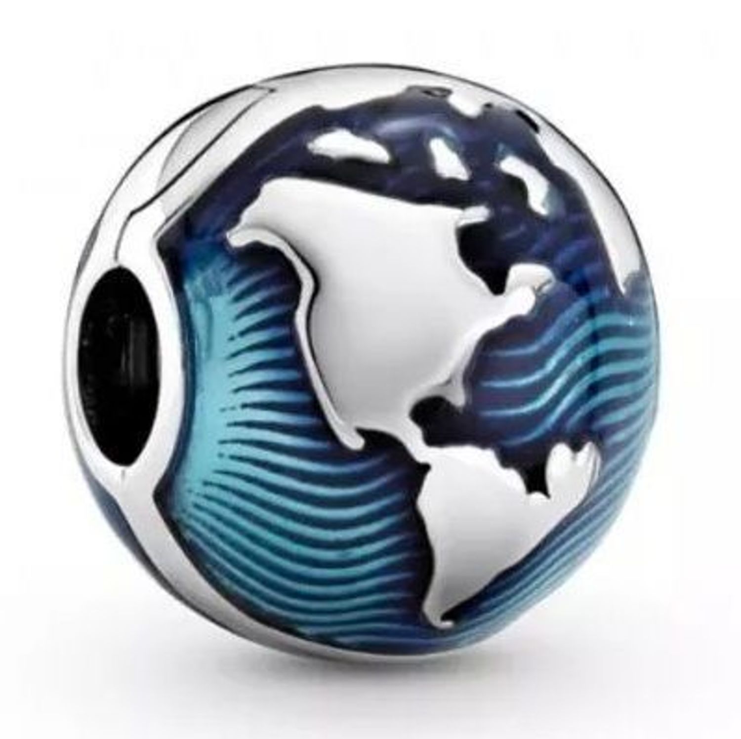 Charms Moments srebrny 925 globus z niebieską emalią DIA-CHA-CH01121_1-925. Charms do bransoletki modułowej. Charms globus z niebieską emalią. Charms do bransoletki Pandora z globusem. Charms okrągły na prezent..jpg