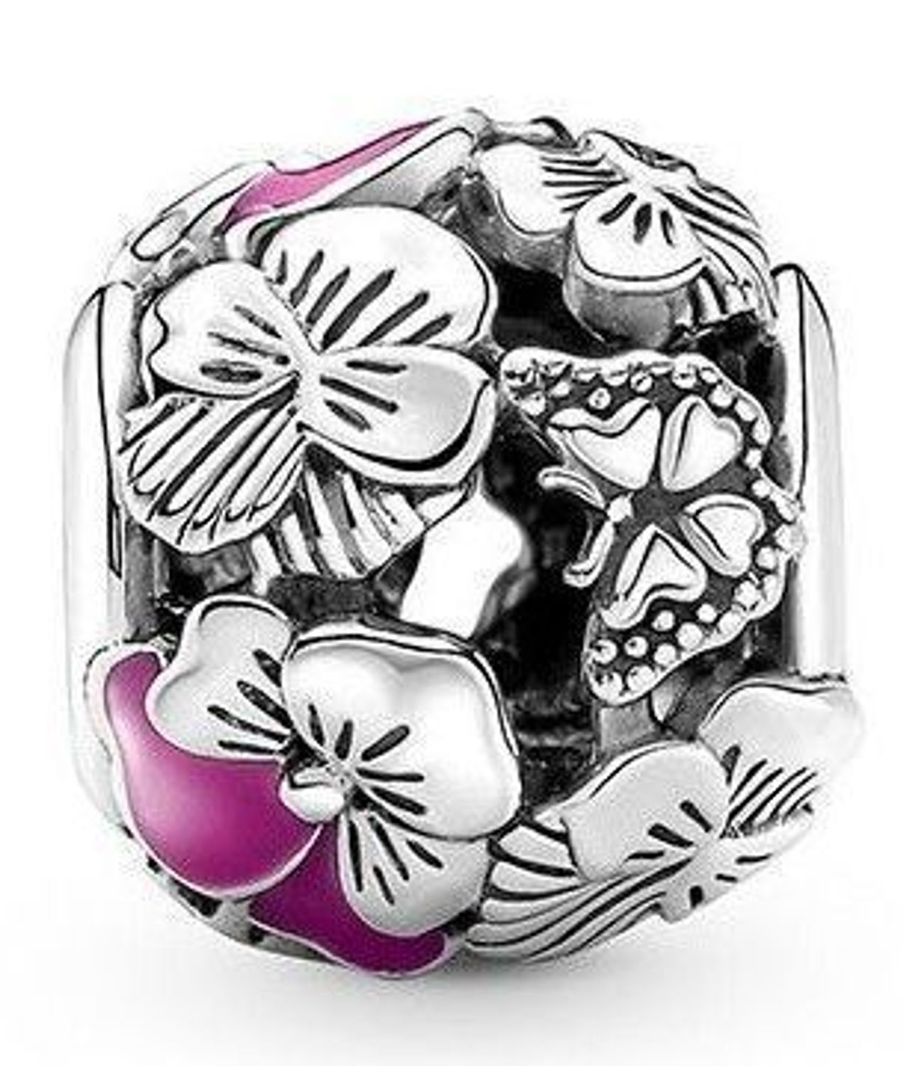 Charms zawieszka srebrna Ag 925 Motyl i kwiat DIA-CHA-IM0050724CH-925 Ponadczasowa biżuteria w formie charmsów do bransoletki, pozwalająca każdej kobiecie skomponować bransoletkę wedle własnych upodobań1.jpg