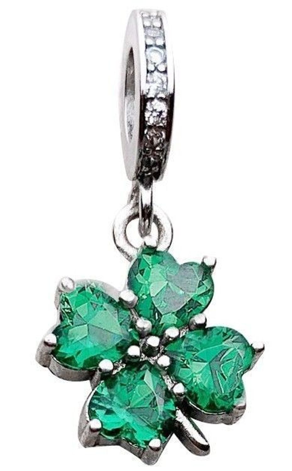 Charms Moments srebrny 925 wisząca koniczynka DIA-CHA-IM01180623CH-925. Charms srebrny do bransoletki. Srebrny charms koniczynka. Charms srebrny wisząca koniczynka. Charms do bransoletki modułowej. Zawieszka charms na prezent..jpg