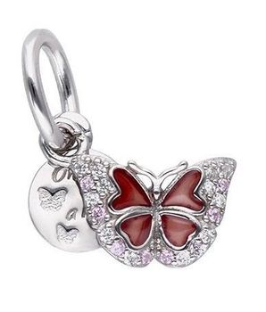 Charms Moments srebrny 925 czerwony motyl DIA-CHA-IM01230623CH-925. Charms do bransoletki. Srebrny charms do bransoletki typu Pandora. Charms do bransoletki modułowej. Charms srebrny na prezent..jpg