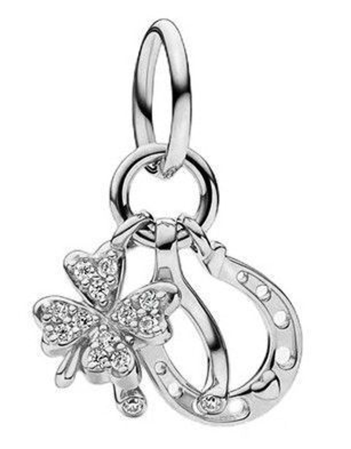 Charms Moments srebrny 925 zawieszki na szczęście DIA-CHA-IM01350423CH-925. Charms do bransoletki modułowej. Charms koniczyna. Charms do bransoletki Pandora z podkową. Charms okrągły z białymi cyrkoniami. Charms zawieszka na szczęście srebrny n.jpg