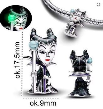 Zawieszka charms Diabolina z berłem świecącym w ciemności, wykonana ze srebra próby 925. Idealna do bransoletek i naszyjników. Dodaj odrobinę magii do swojej kolekcji!2.jpg
