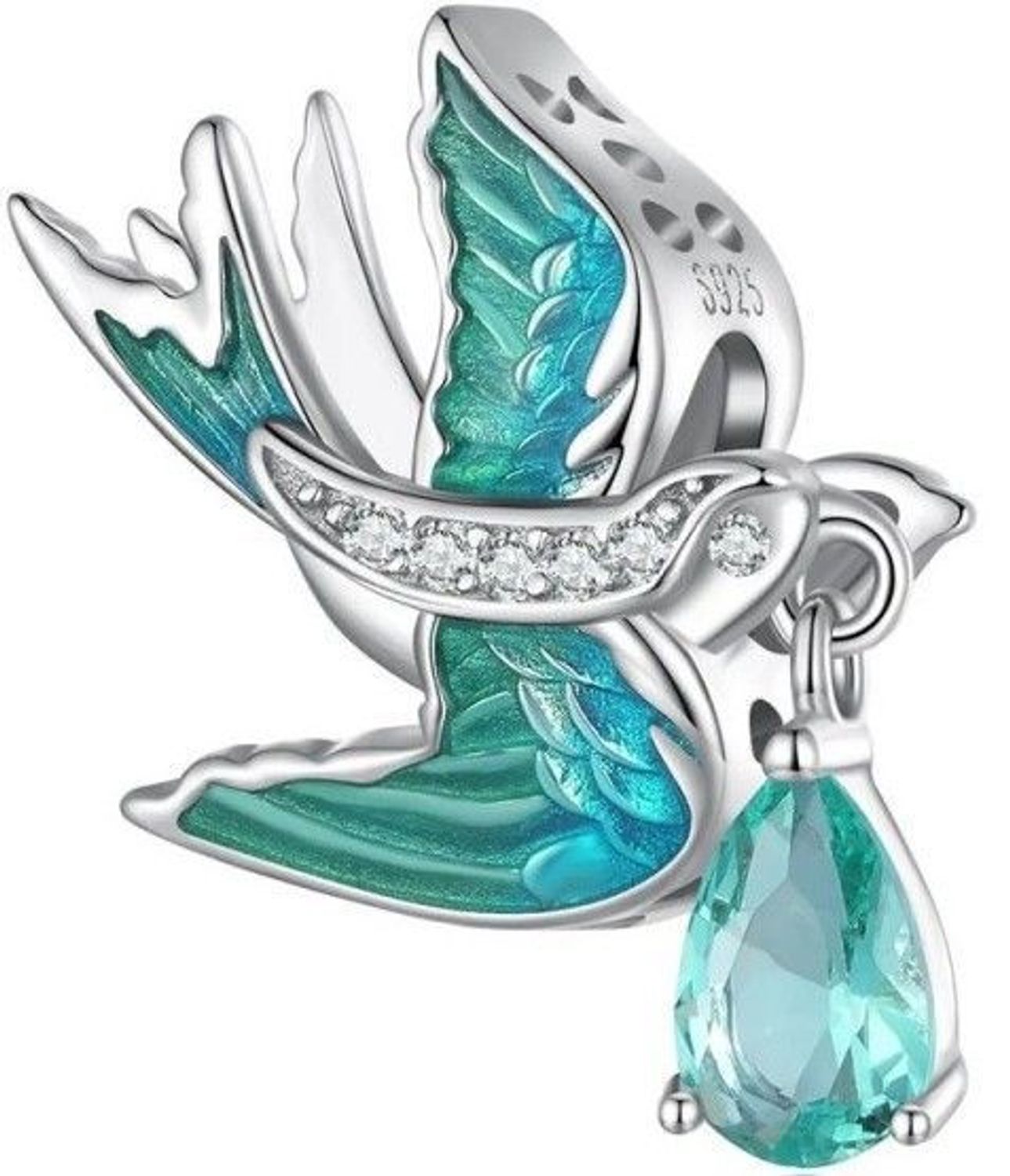 Charms srebrny Ag 925 Jaskółka DIA-CHA-IM0170524CH-925 Ponadczasowa biżuteria w formie charmsów do bransoletki, pozwalająca każdej kobiecie skomponować bransoletkę wedle własnych upodobań1.jpg