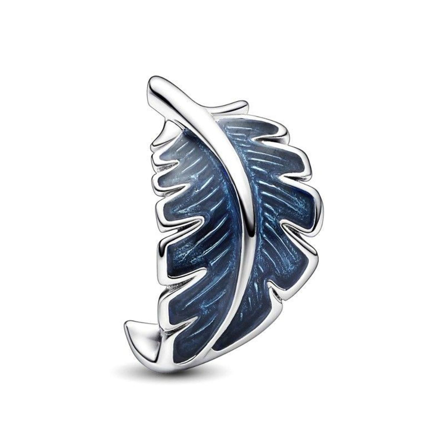 Charms Moments srebrny 925 piórko z niebieską emalią DIA-CHA-IM0210623CH-925.  Charms do bransoletki typu Pandora. Charms do bransoletki modułowej. Charms z zawieszka. Charms piórko. Charms do bransoletki na prezent (2).jpg