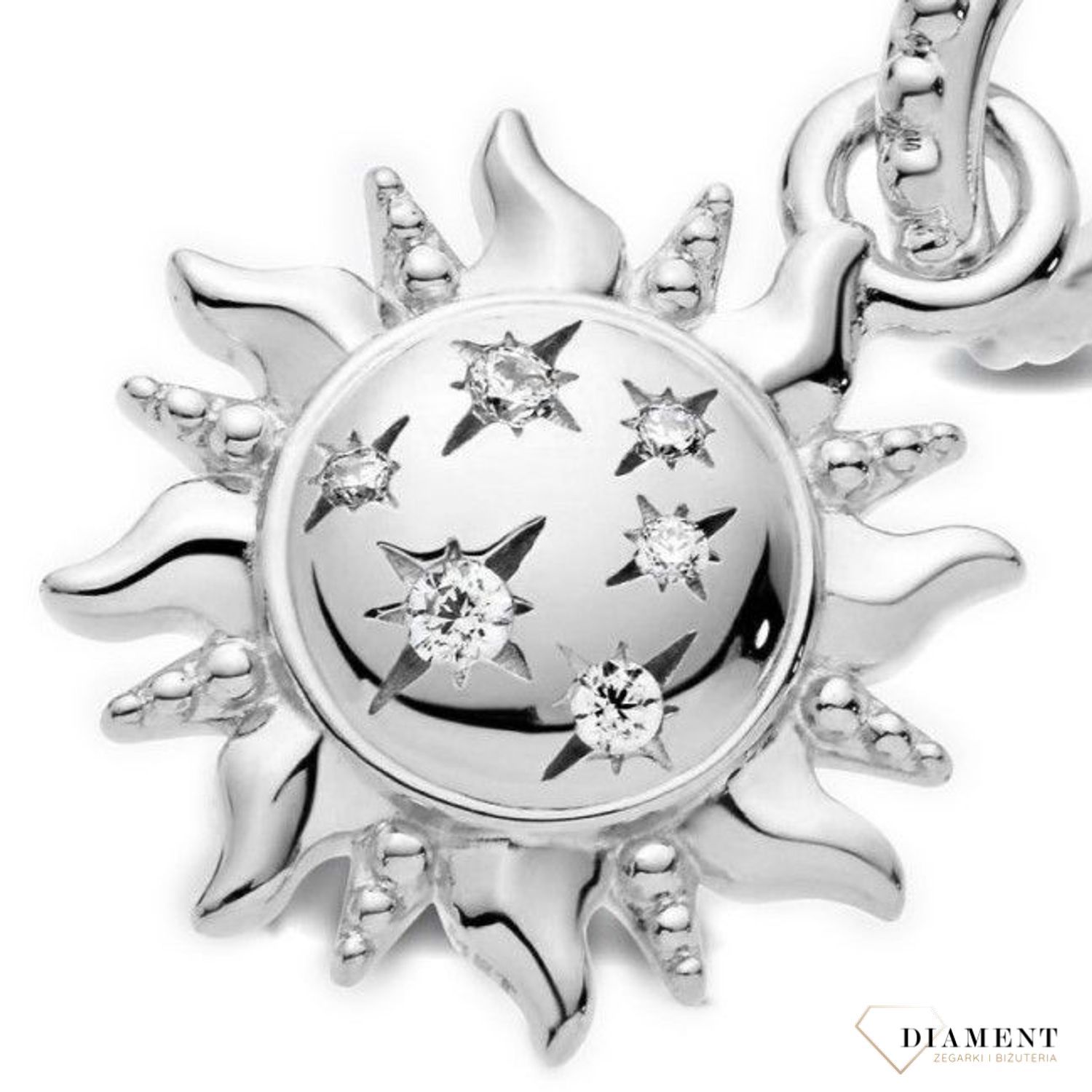 Charms Moments srebrny 925 Słońce DIA-CHA-IM0490123CH-925. Srebrna zawieszka damska. Zawieszka do bransoletki. Srebrna zawieszka charms. Charms do bransoletki modułowej. Charms do bransoletki typu Pandora. Charms na prezent3.jpg