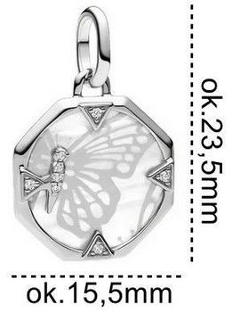 Charms srebrny 925 Motyl w ośmiokącie z cyrkonią – zawieszka do bransoletek i naszyjników.jpg