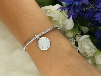 Charms srebrny Ag 925. Motyl w ośmiokącie z cyrkonią. Idealny do bransoletek, naszyjników i jako elegancki prezent3.jpg