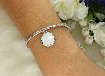 Charms srebrny Ag 925. Motyl w ośmiokącie z cyrkonią. Idealny do bransoletek, naszyjników i jako elegancki prezent5.jpg
