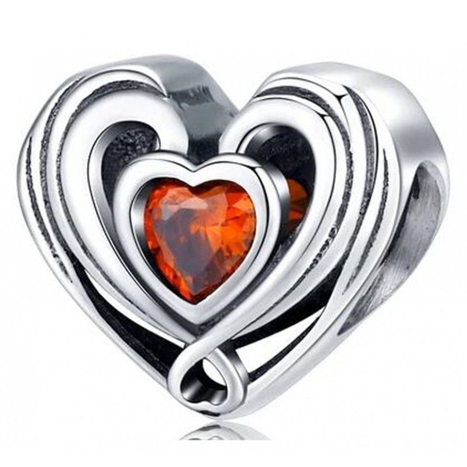 Charms Moments srebrny 925 serduszko z czerwoną cyrkonią DIA-CHA-IM0540623CH-925. Charms do bransoletki modułowej. Charms serduszko z cyrknią. Charms do bransoletki Pandora serce. Charms z czerwoną cyrkonią na prezent..jpg