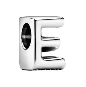 Charms srebrny próby 925 w kształcie literki E. Elegancki, personalizowany dodatek do bransoletek modułowych, id1.jpg