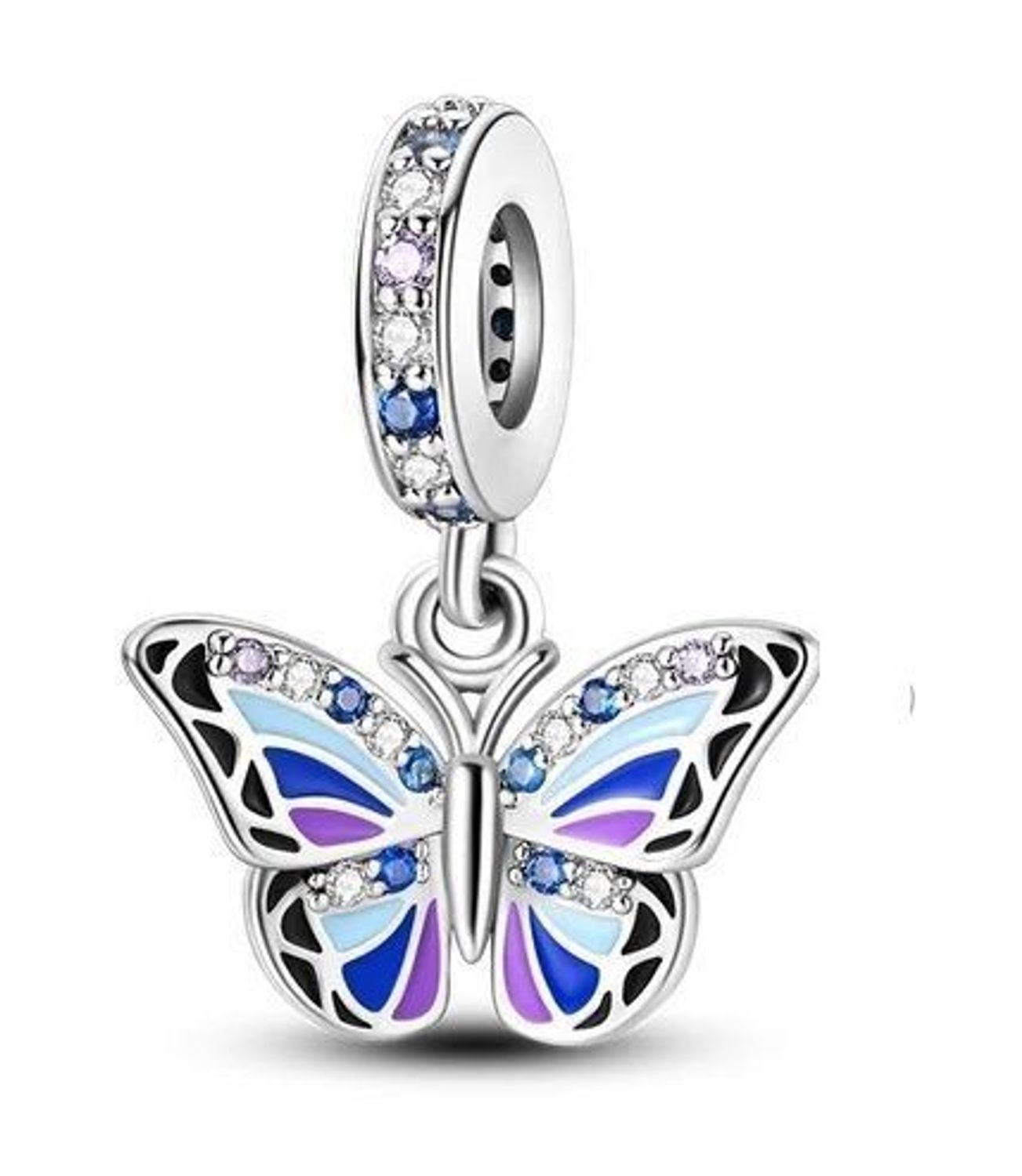 Charms Moments srebrny 925 motylek DIA-CHA-IM0740424CH-925. Srebrna zawieszka do bransoletki. Zawieszka charms do bransoletki modułowej. Charms srebrny motylek. Srebrny charms do bransoletki typu Pandora. Srebrne charms na prezent..jpg