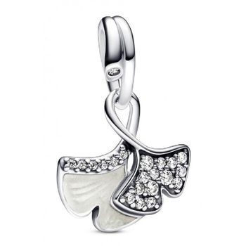 Srebrny charms wiszący 925 Pandora liść miłorzębu z masą perłową i cyrkoniami DIA-CHA-IM0750123CH-925.jpg