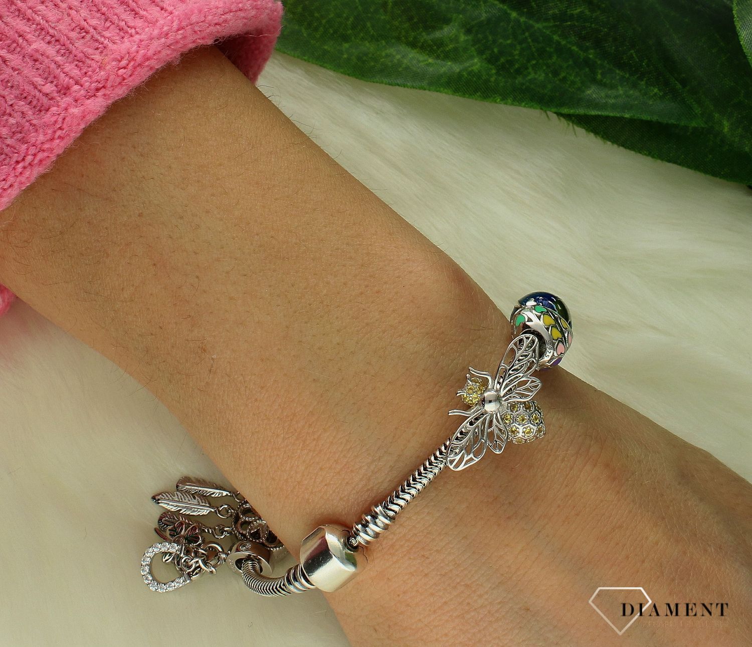 Charms Moments srebrny 925 pszczoła DIA-CHA-IM0750423CH-925.  Charms do bransoletki modułowej. Charms pszczoł.jpg