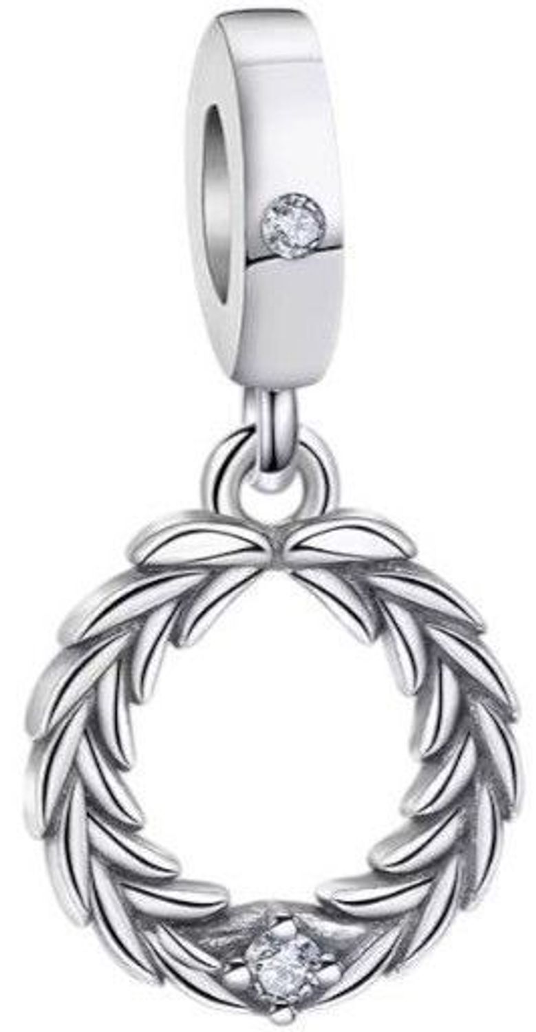Charms srebrny „Wieniec laurowy” – symbol zwycięstwa i siły  Srebro rodowane Ag 925 z cyrkonią1.jpg