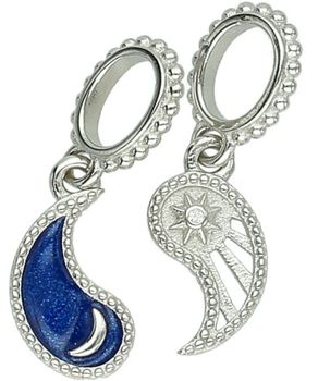 Srebrna Zawieszka Charms Yin Yang Słońce i Księżyc do Bransoletki,.jpg