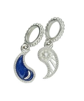 Srebrna Zawieszka Charms Yin Yang Słońce i Księżyc do Bransoletki.jpg