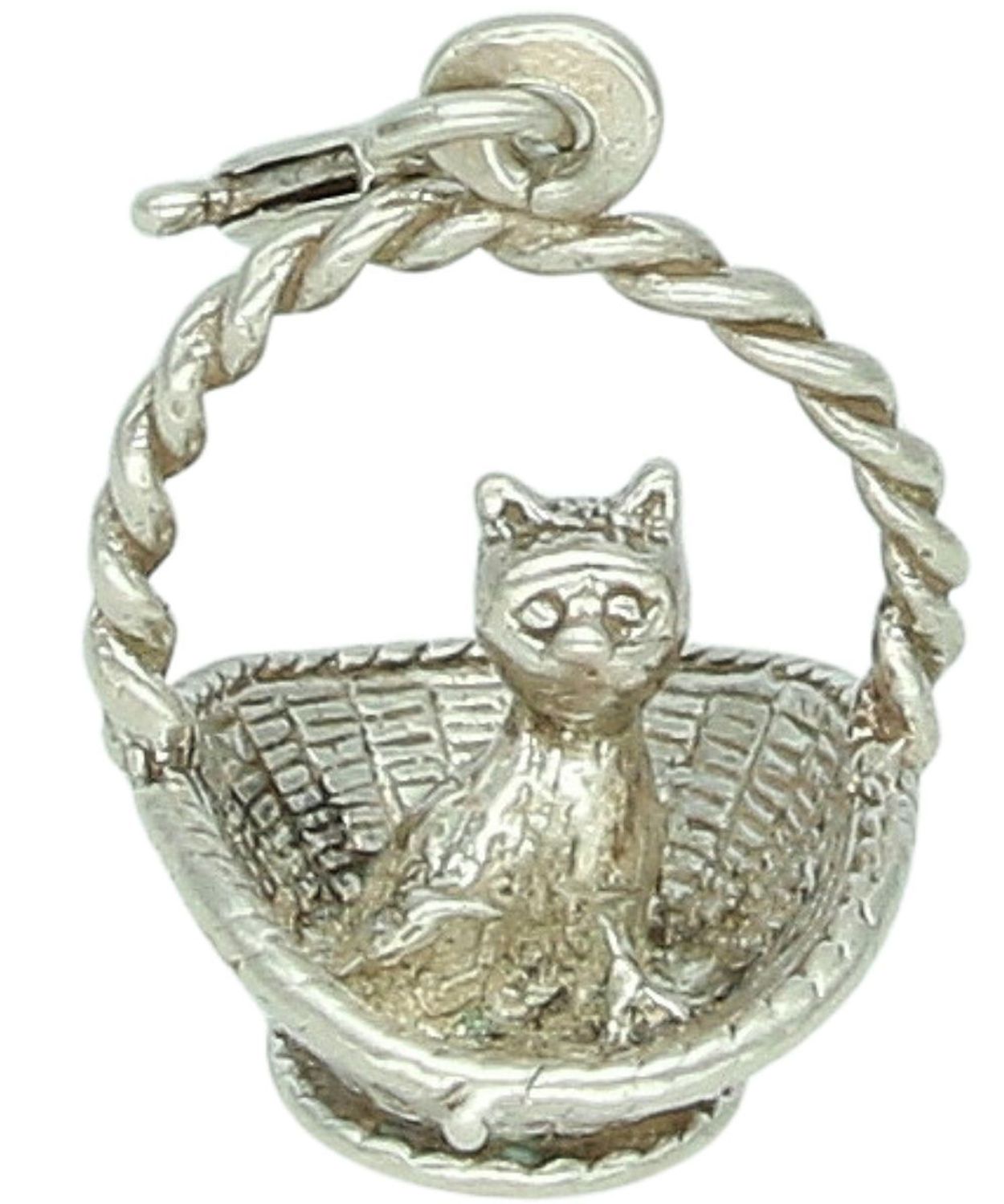 Srebrna rodowana zawieszka charms z karabińczykiem — kot w koszyku 925Srebrna rodowana zawieszka charms z karabińczykiem — kot w koszyku 925.jpg