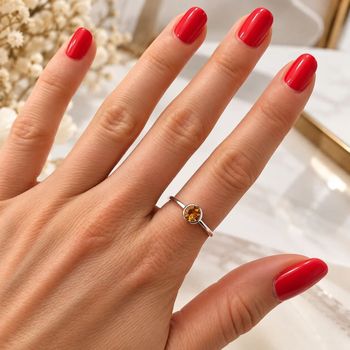 Srebrny Pierścionek 925 z Okrągłym Cytrynem 0,47 ct – Delikatny Pierścionek Damski, Rozmiar 18 (2).jpg