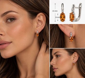 Kolczyki srebrne 925 z owalnym cytrynem 2,50 ct i białymi cyrkoniami – angielskie zapięcie.jpg
