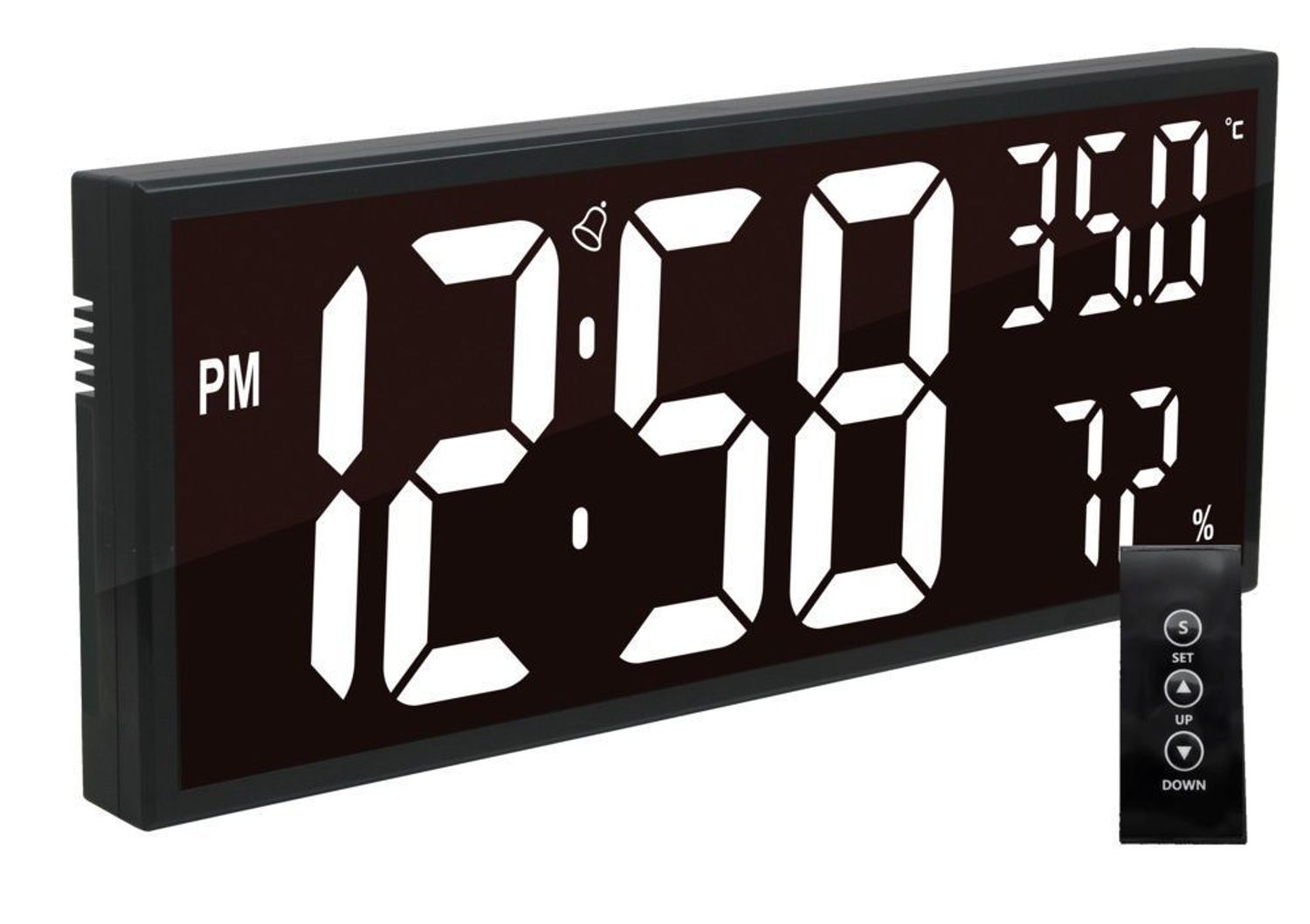 Zegar cyfrowy z dużym wyświetlaczem LED JVD DH309.1, Zegar ścienny  biurkowy z dużymi wyraźnymi białymi cyframi LED. Długość 41cm. Cyfry 12,5 cm. Zegar ze stoperem i timerem. Duży zegar LED na biurko. Zegar do.jpg