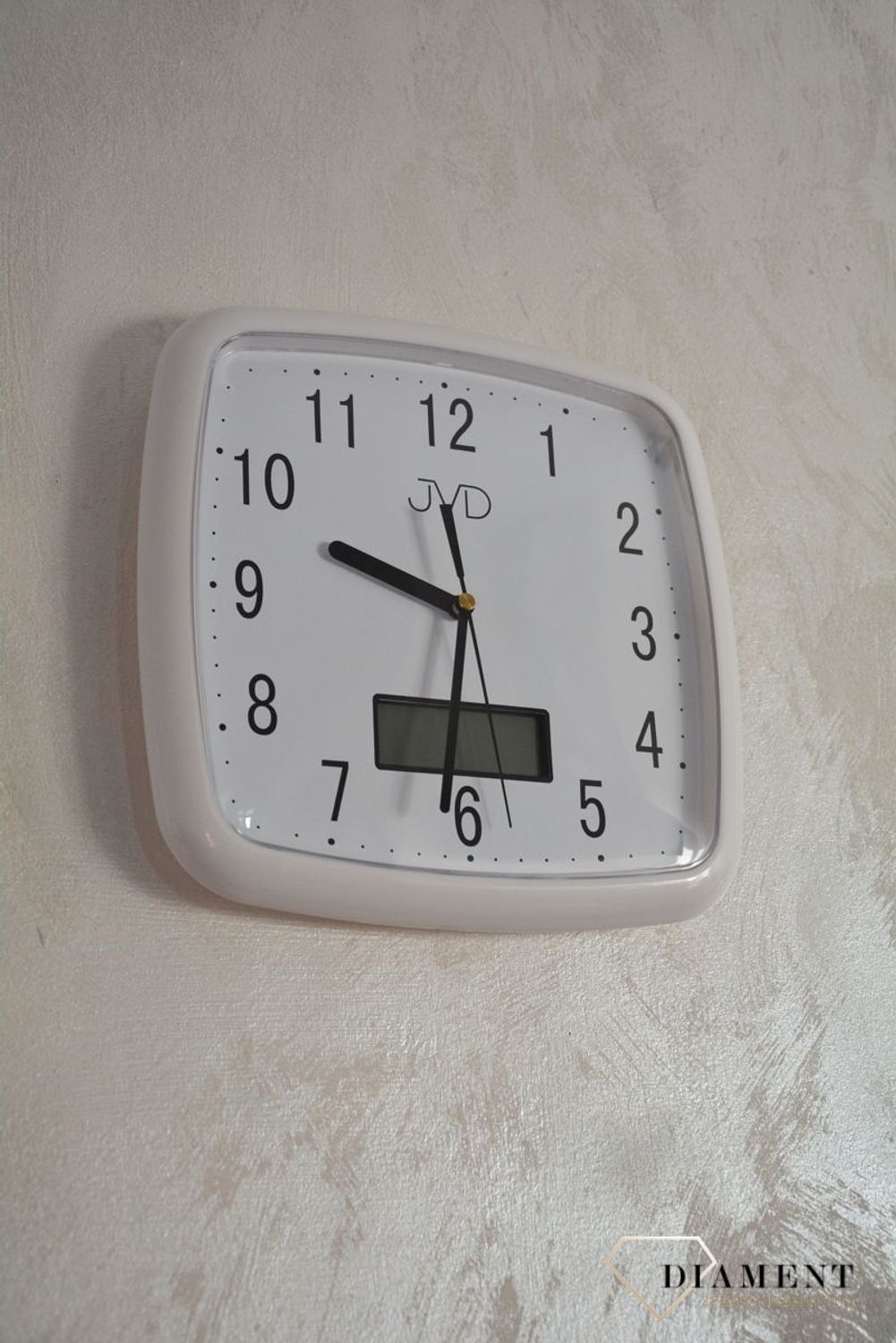 Zegar na ścianę z datownikiem JVD DH615.4 biały.jpg
