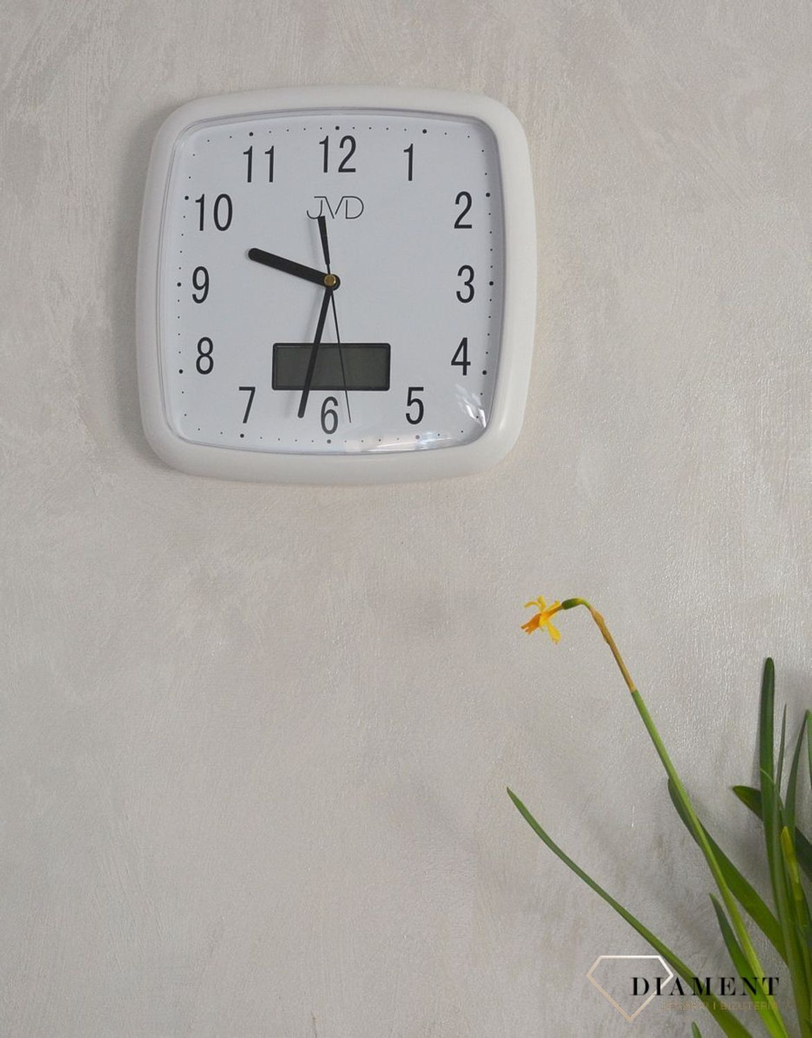 Zegar na ścianę z datownikiem JVD DH615.4 biały.jpg