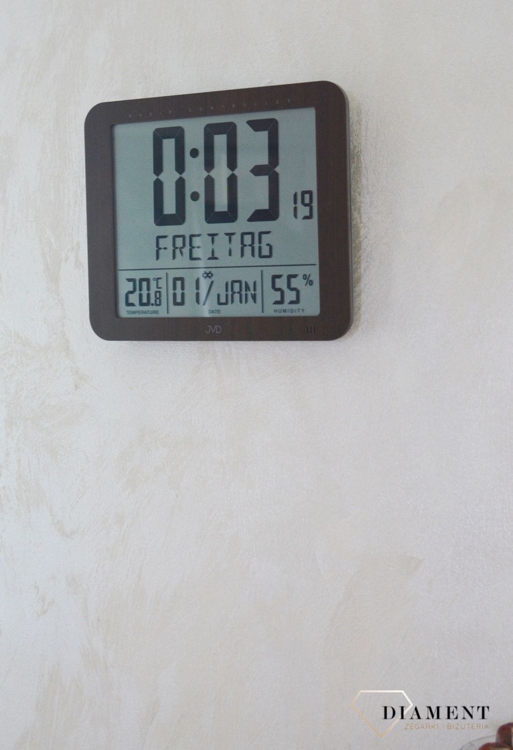 Sterowany radiem zegar cyfrowy z alarmem JVD srebrne DH9335.2.jpg