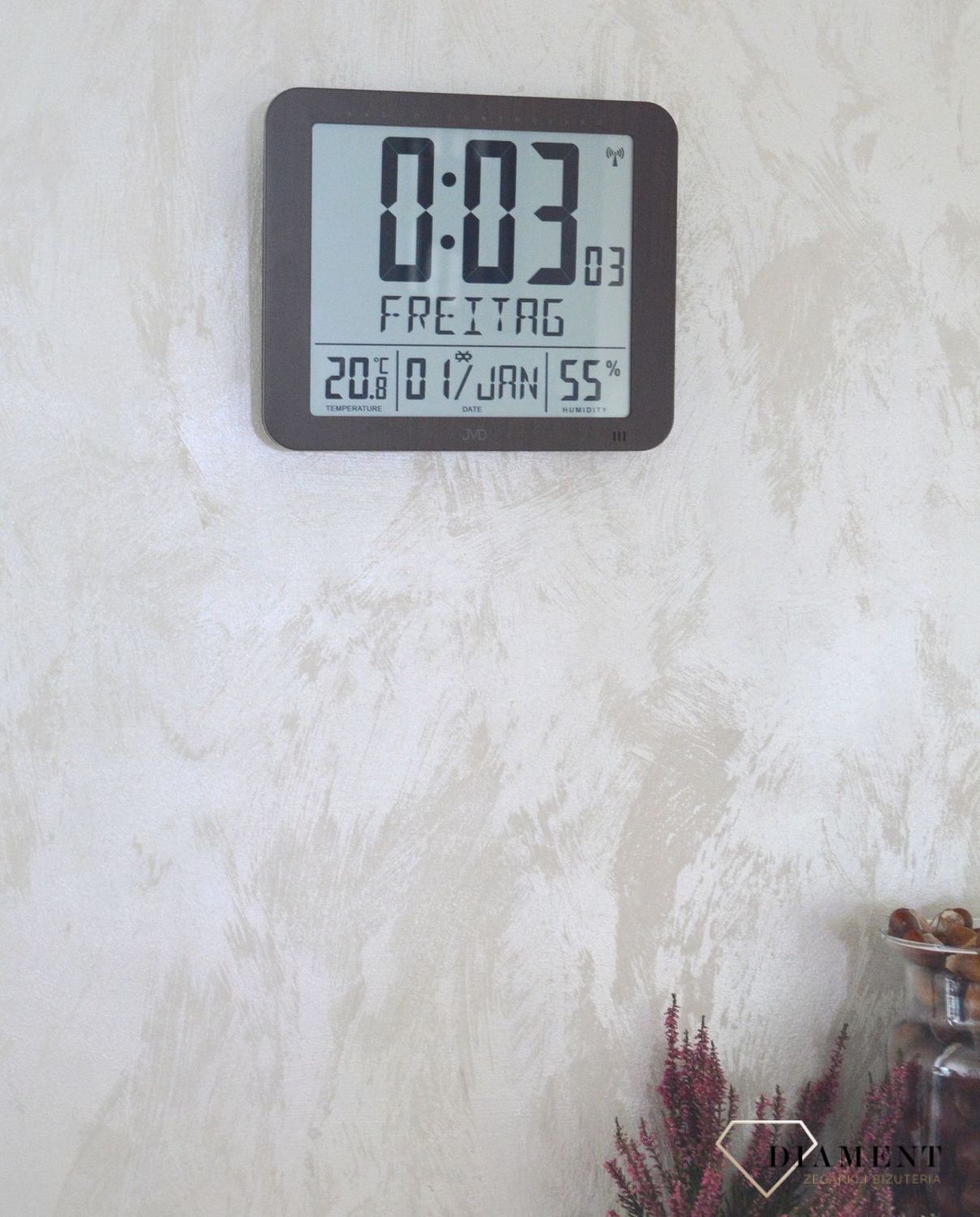 Sterowany radiem zegar cyfrowy z alarmem JVD srebrne DH9335.2.jpg