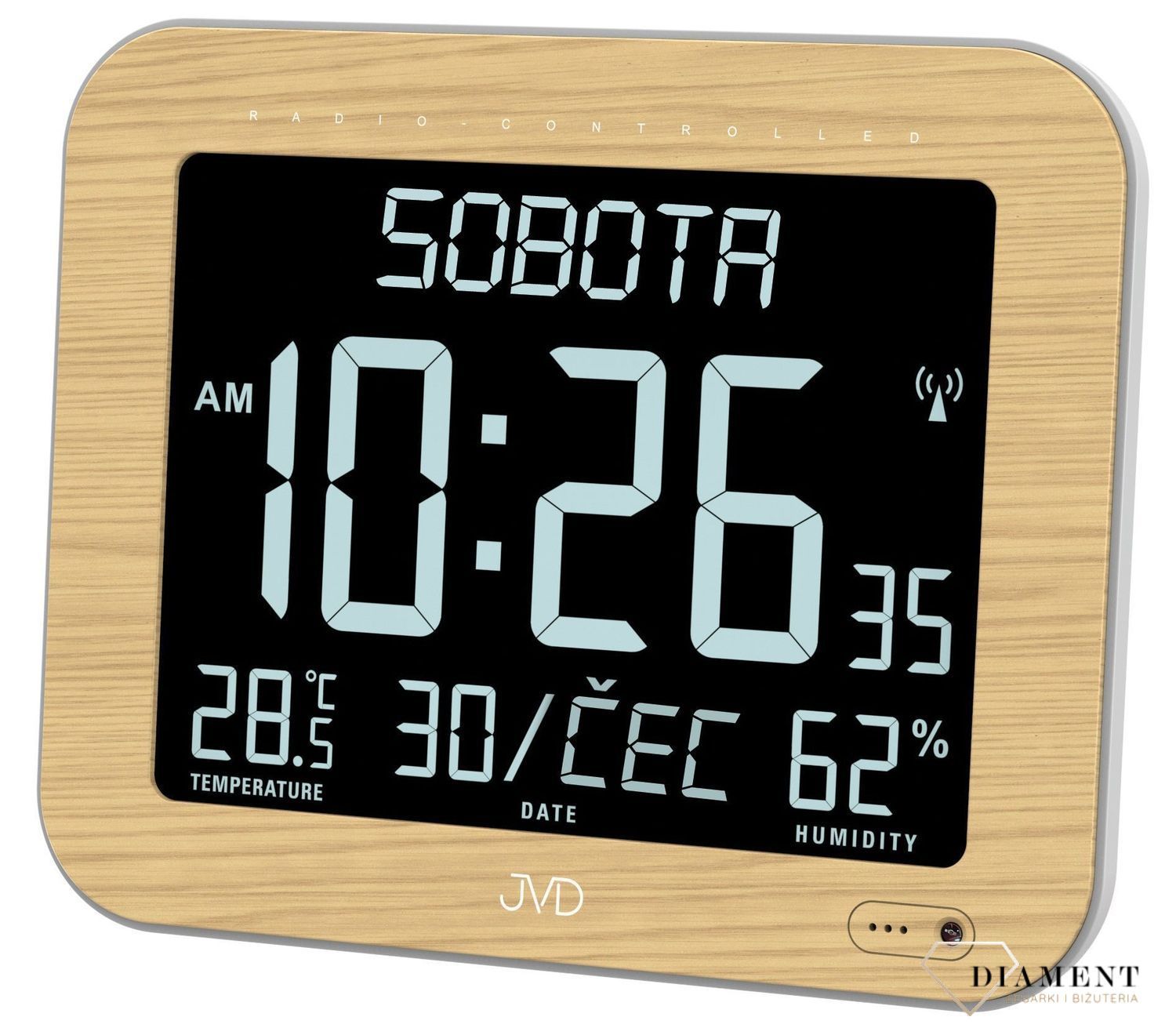 Zegar cyfrowy JVD stacja pogody sterowany radiem DH9362.2. ✓ zegar z polskim menu ✓zegar z polskim datownikiem ✓ Zegary cyfrowe ✓Zegary sterowane radiem✓ Zegary na biurko✓ Gwarancja najniższej ceny✓.jpg