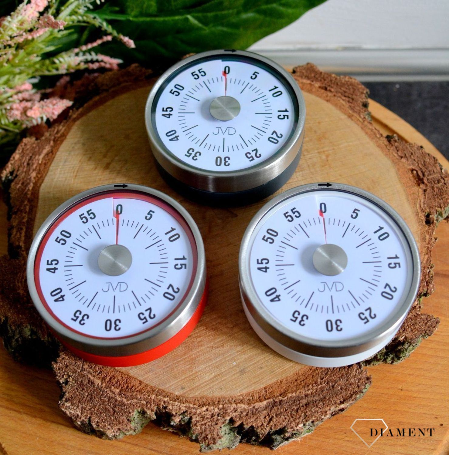 Minutnik mechaniczny kuchenny JVD z magnesem Biały DM77.4.jpg