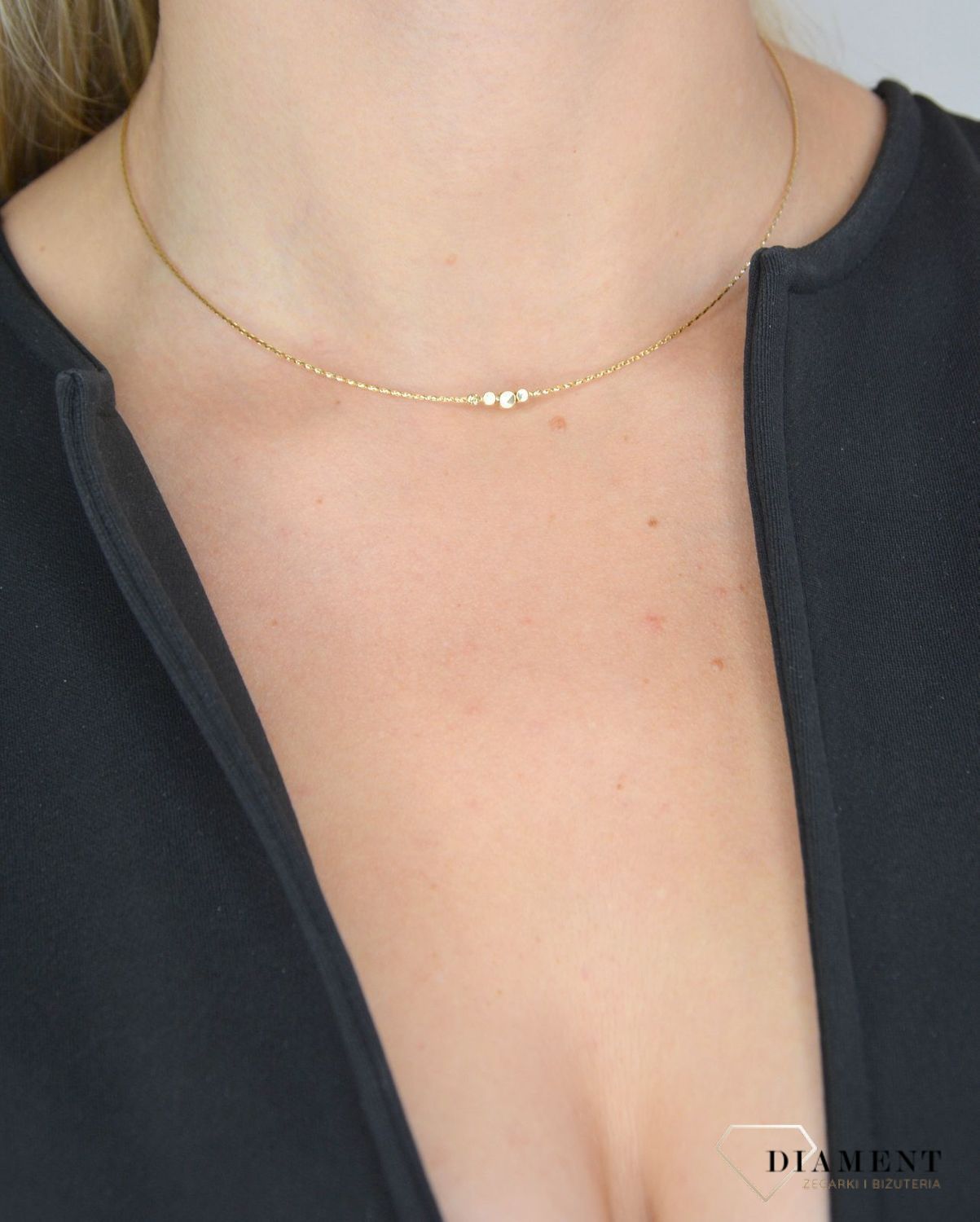 Naszyjnik ze złota celebrytka 585 z motywem kosteczek DIA-ER-205289-585.jpg