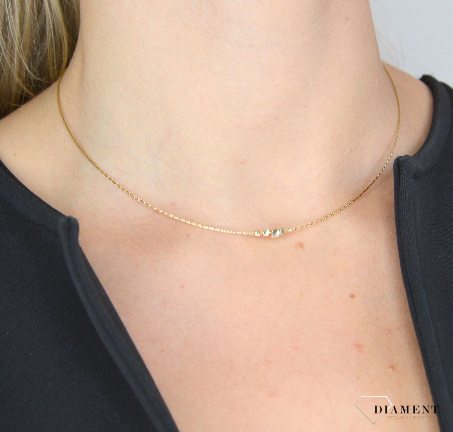 Naszyjnik ze złota celebrytka 585 z motywem kosteczek DIA-ER-205289-585.jpg