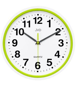 Zegar ścienny JVD HA41.3 – biały z zielonymi dodatkami, 28 cm green.jpg