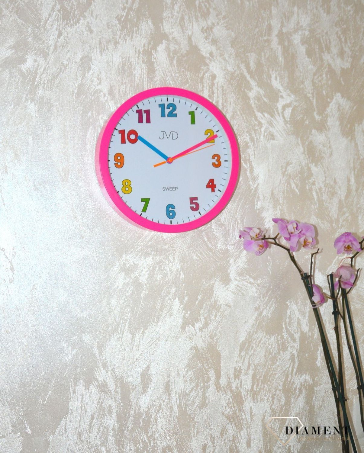 Zegar ścienny dla dziecka różowy JVD HA46.2cxcdf.jpg