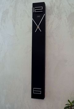 Zegar ścienny czarny JVD słupek Prosty styl HC25.5. Zegar ścienny 3D JVD HC25.5. Elegancki zegar na korytarz (1).JPG