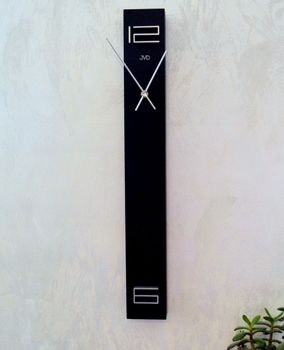 Zegar ścienny czarny JVD słupek Prosty styl HC25.5. Zegar ścienny 3D JVD HC25.5. Elegancki zegar na korytarz (2).JPG