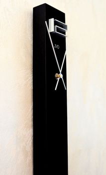 Zegar ścienny czarny JVD słupek Prosty styl HC25.5. Zegar ścienny 3D JVD HC25.5. Elegancki zegar na korytarz (6).JPG
