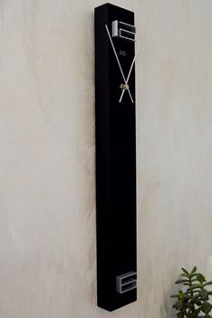 Zegar ścienny czarny JVD słupek Prosty styl HC25.5. Zegar ścienny 3D JVD HC25.5. Elegancki zegar na korytarz (8).JPG