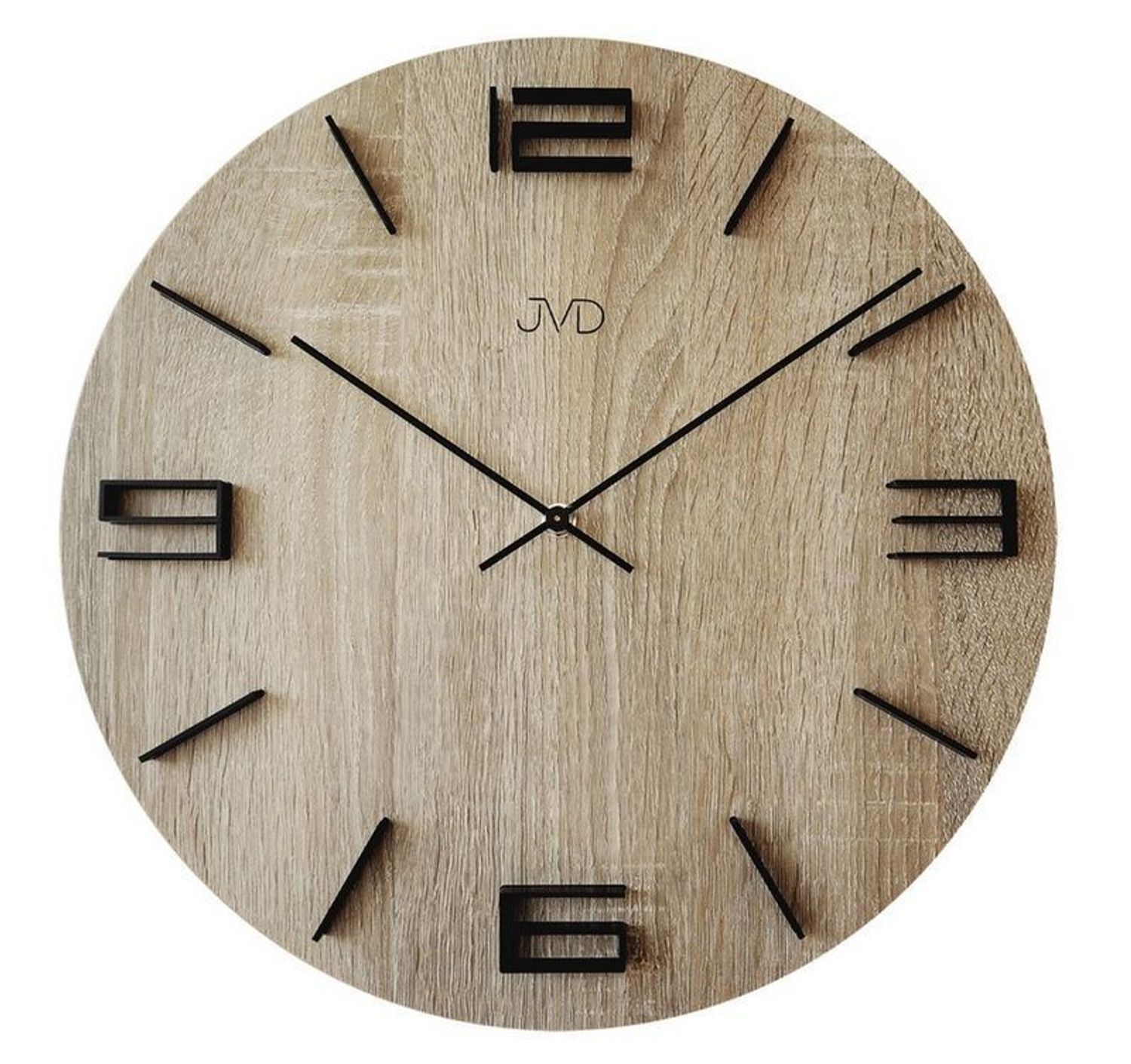 Zegar ścienny drewniany JVD 39 cm duży HC27.3. Nowoczesny zegar ścienny HC27.3 wyposażony jest w kwarcowy mechanizm, zasilany za pomocą baterii. Posiada bardzo wysoką dokładność mierzenia czasu +- 10 sekund w przeciągu 30 dni..jpg