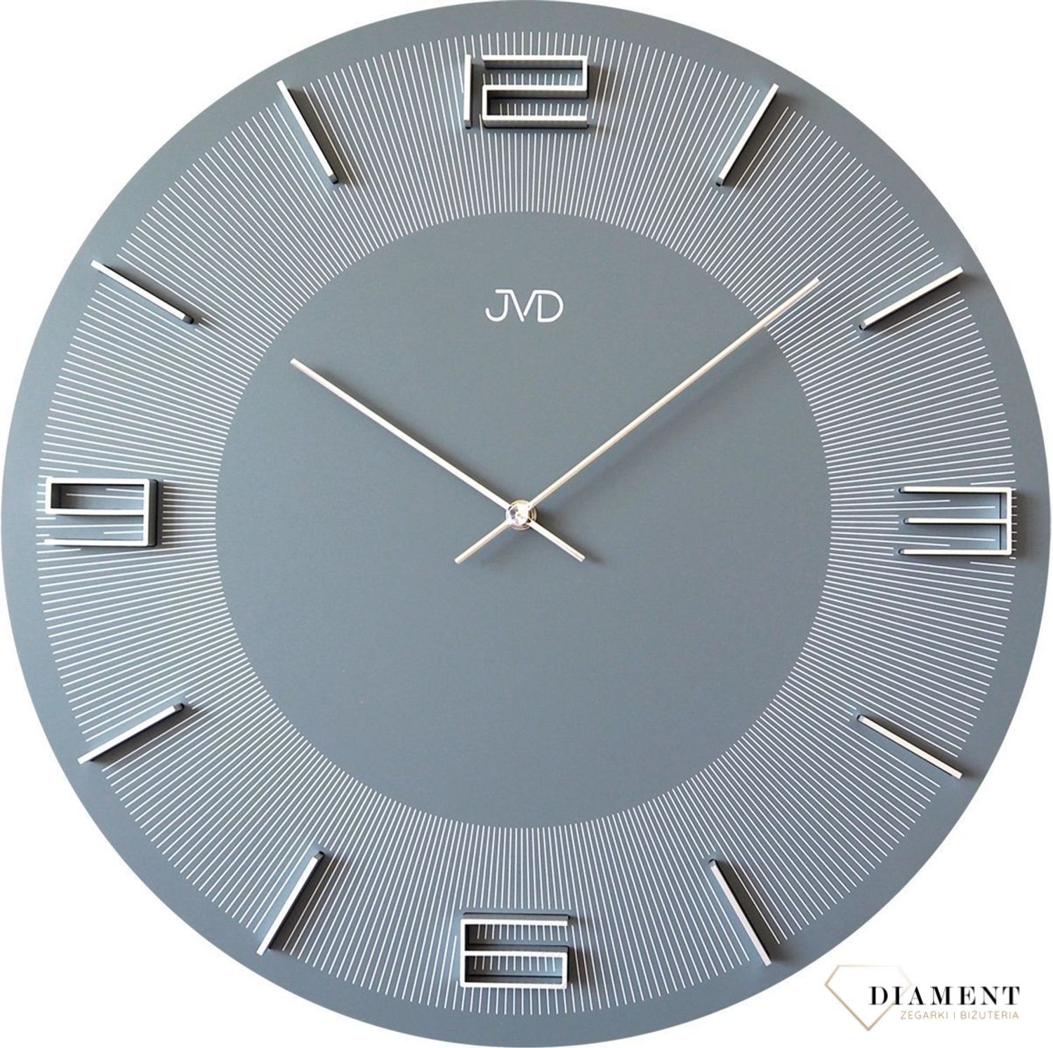 Zegar na ścianę JVD okrągły drewniany w kolorze szarym HC33 (1).jpg