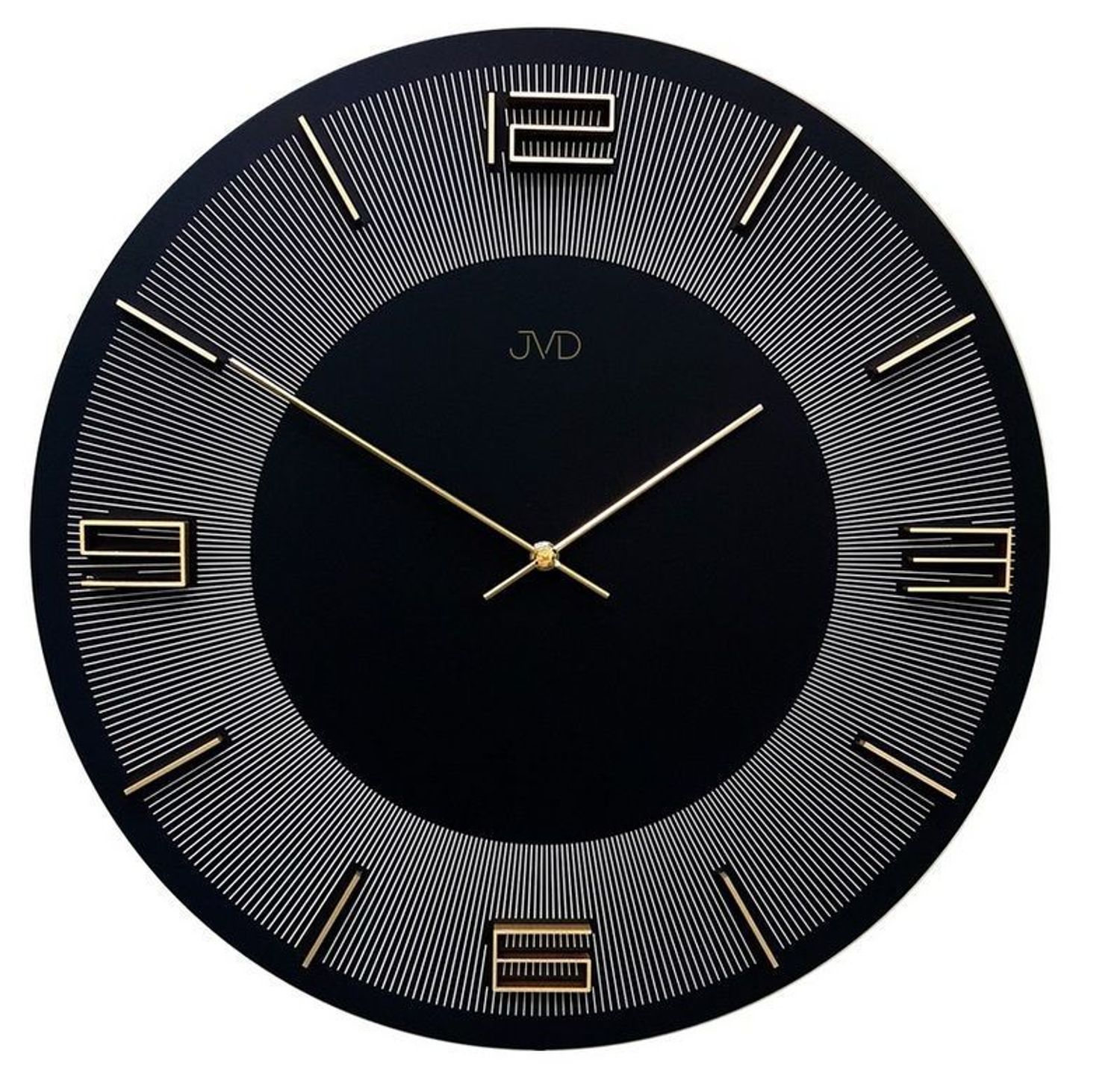 Zegar na ścianę JVD okrągły drewniany w kolorze czarnym HC33.2. Zegar ścienny drewniany JVD nowoczesny HC33.2 wyposażony jest w kwarcowy mechanizm, zasilany za pomocą baterii. Posiada bardzo wysoką dokładność mierzenia czasu +- 10 sekund w pr.jpg