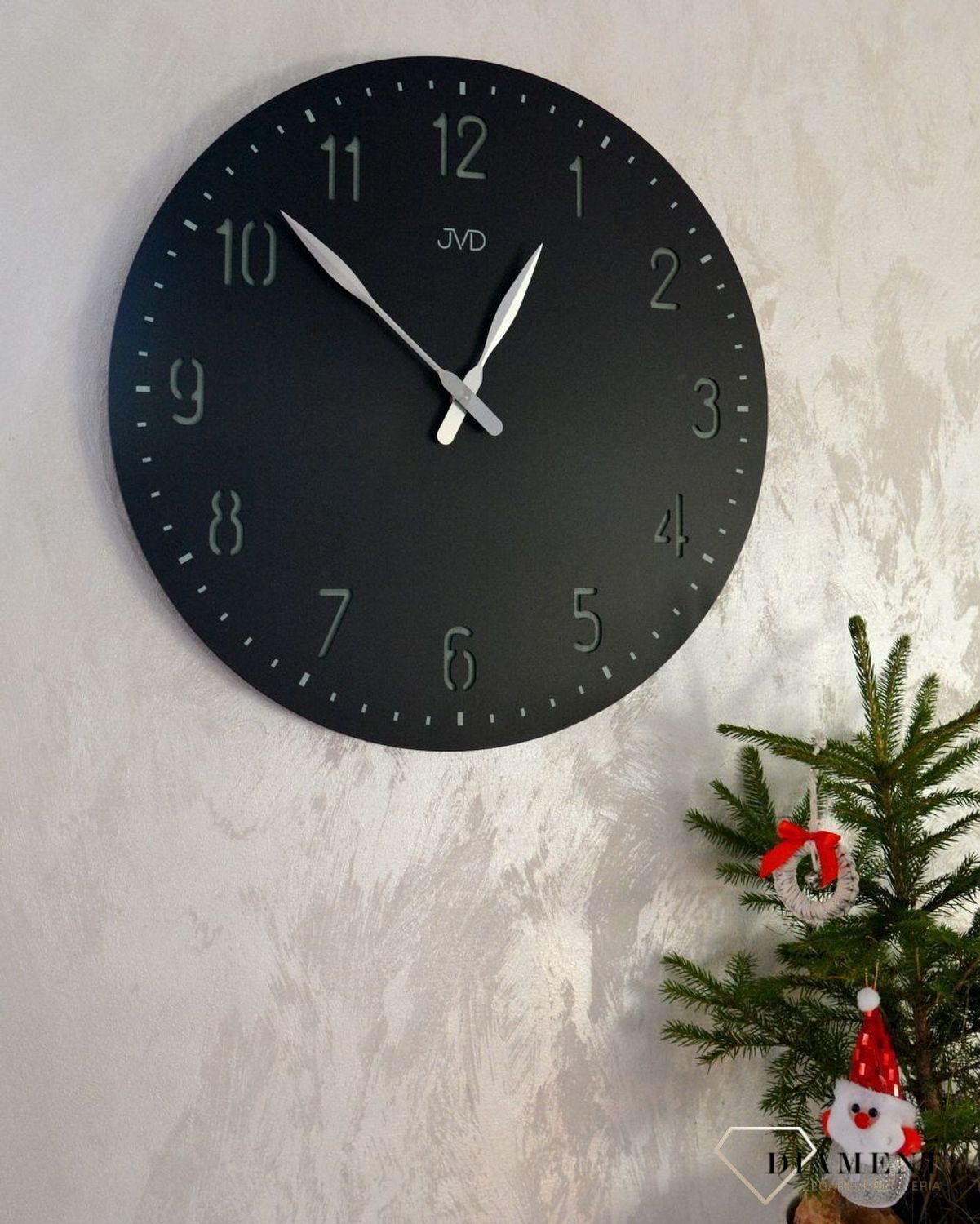 Zegar na ścianę JVD do salonu duży 50 cm Czarny HC39.1hj.jpg