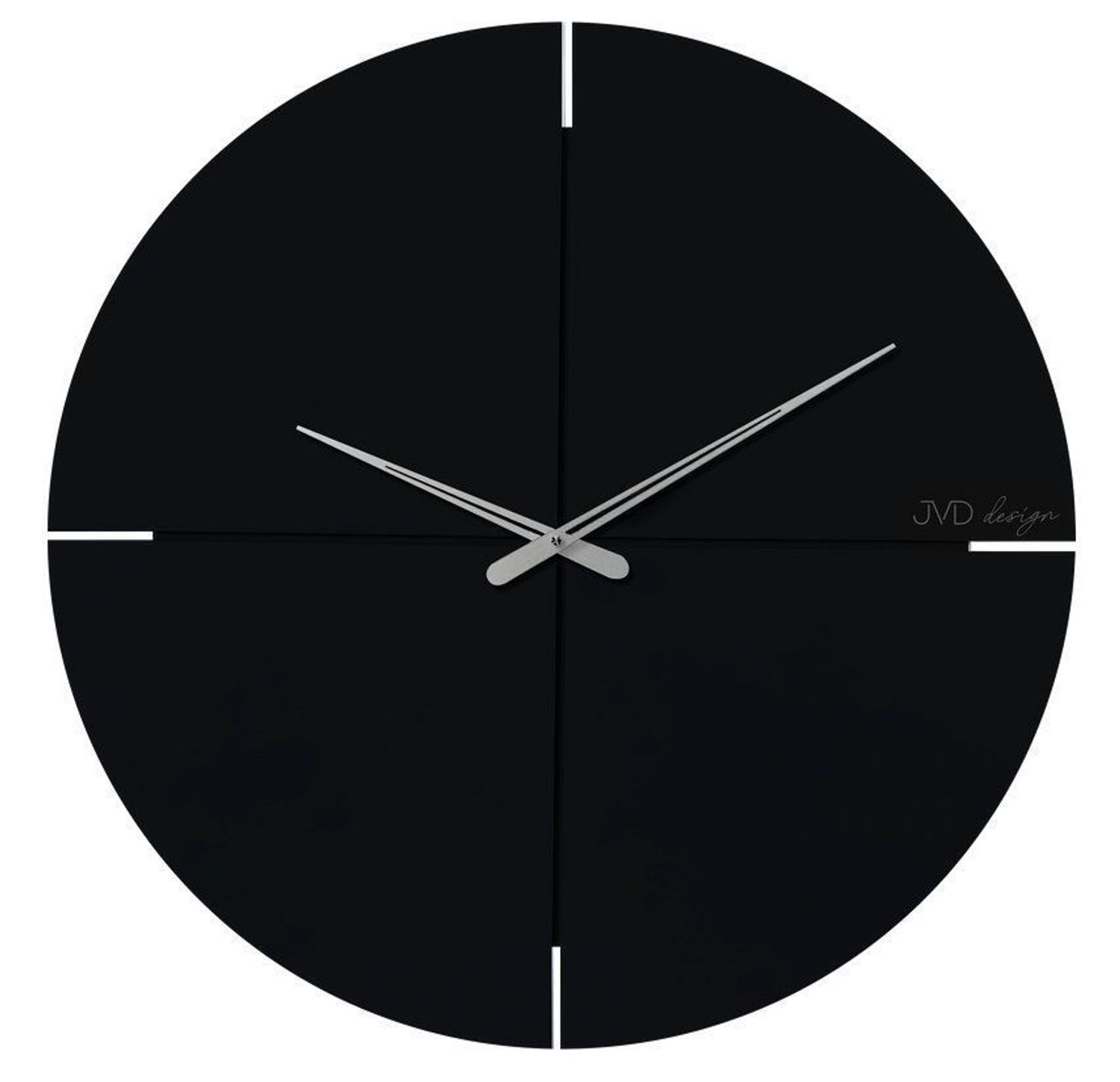 Zegar na ścianę do salonu duży czarny 60 cm HC40.1. Zegar na ścianę do salonu. Zegar o prostym, okrągłym kształcie z zachowaniem nowoczesnego wyglądu..jpg