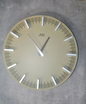Zegar ścienny JVD oliwkowy nowoczesny design HC401.3. Oliwkowe dodatki do mieszkania. Zegar oliwkowy do nowoczesnych wnętrz (7).JPG