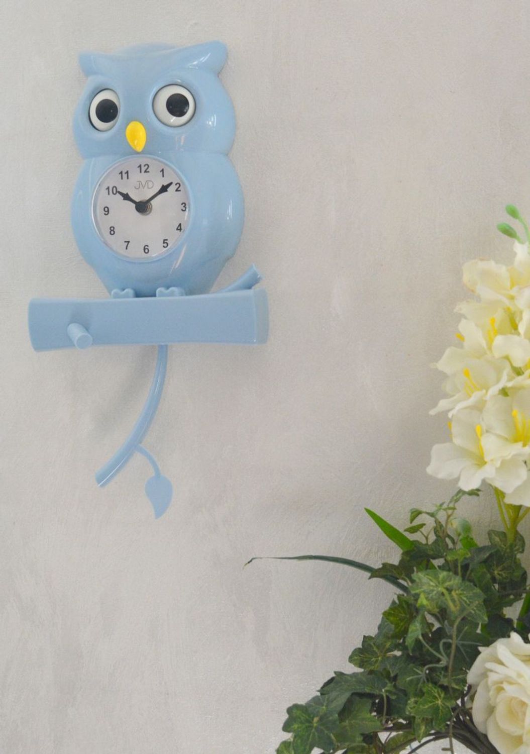 Zegar ścienny dziecięcy JVD sowa z wahadłem HE21.2. Zegar ścienny dziecięcy. Zegar ścienny do przedszkola. Zegar do pokoju dziecięcego. Zegarek w kształcie sowy z wahadłem. Zegar na ścianę na prezent dla dziecka..jpg