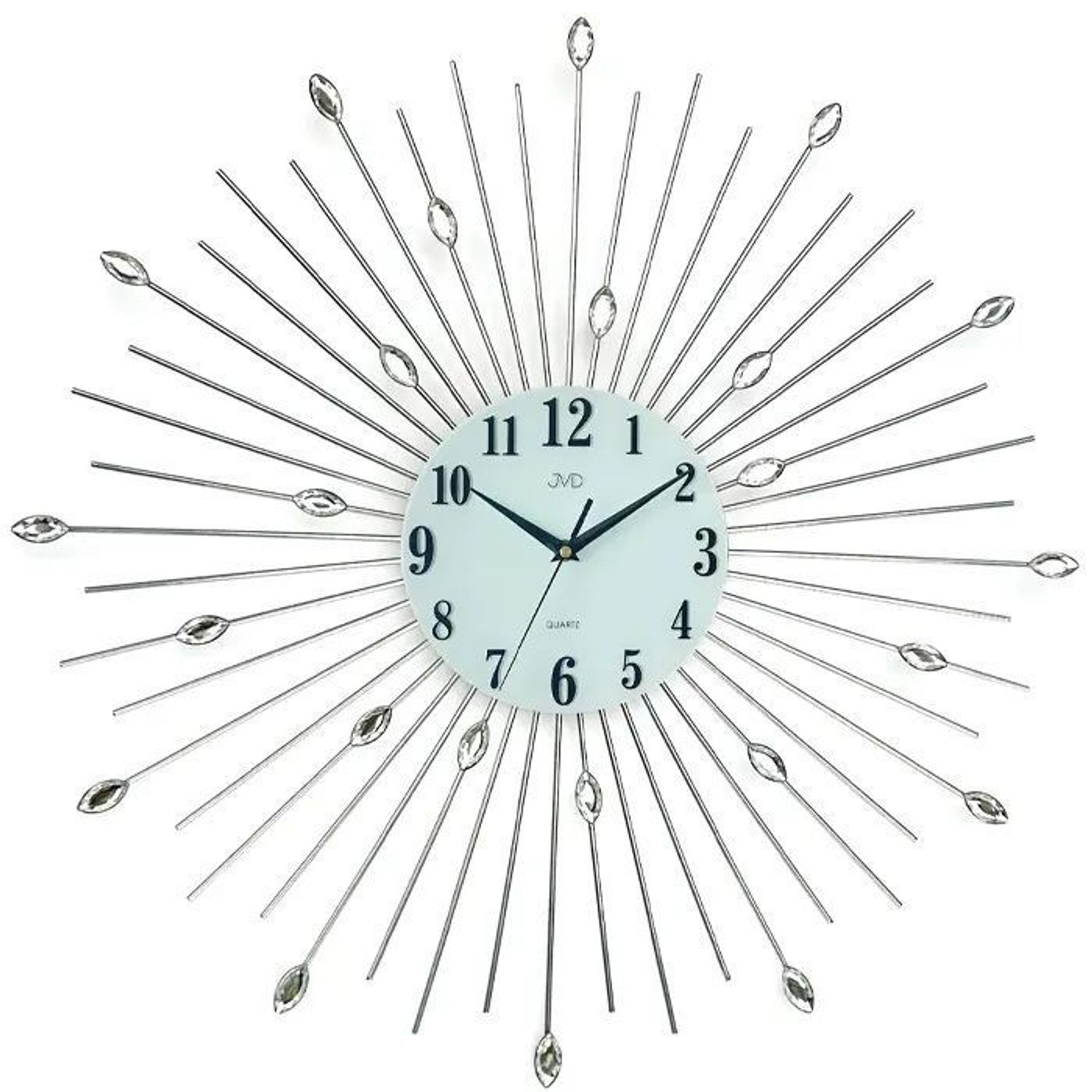 Zegar ścienny JVD HJ118 – Nowoczesny, 59 cm, akrylowe kryształy, czarne cyfry, klasyczne wskazówki, zegar.jpg