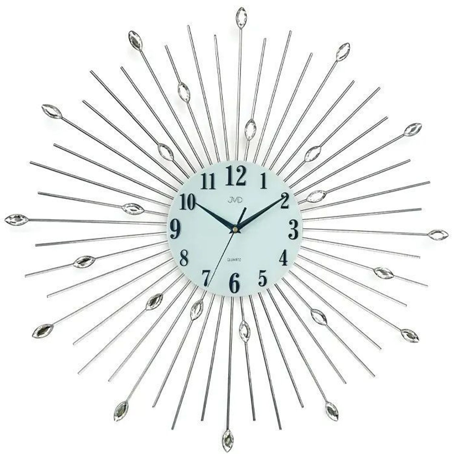 Zegar ścienny JVD HJ118 – Nowoczesny, 59 cm, akrylowe kryształy, czarne cyfry, klasyczne wskazówki.jpg