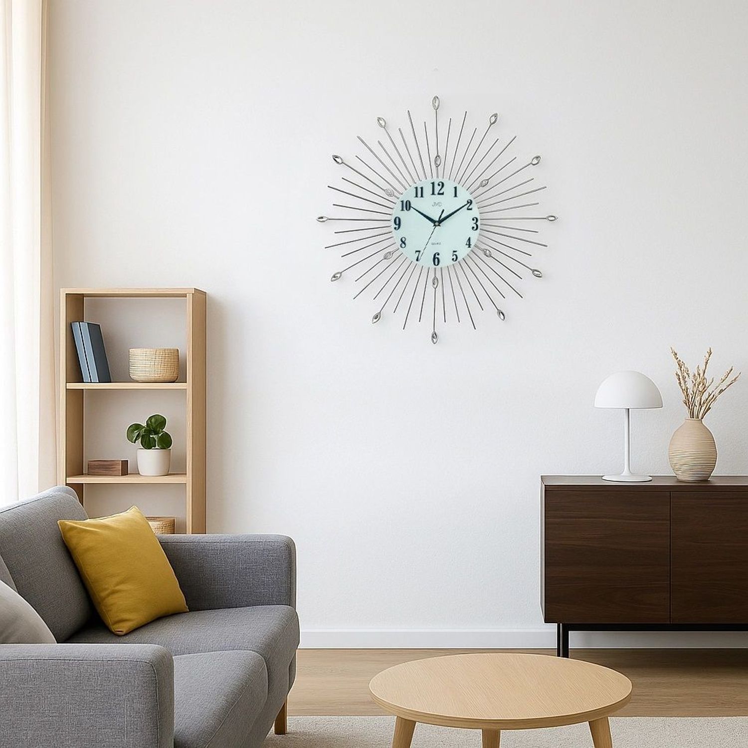 Zegar ścienny JVD HJ118 – Nowoczesny, 59 cm, akrylowe kryształy, czarne cyfry, klasyczne wskazówki, zegar.jpg