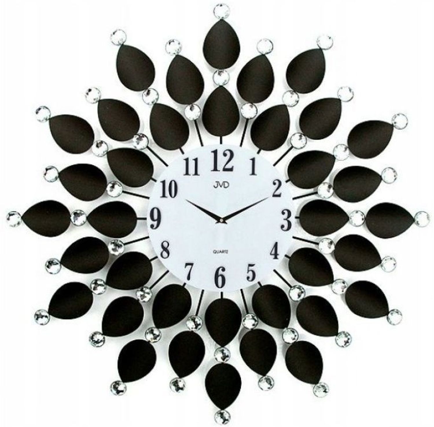 Zegar ścienny JVD HJ76 z kryształkami średnica 45 cm.  Pomysłowy wzór zegara z kryształkami  sprawi, że będzi.jpg