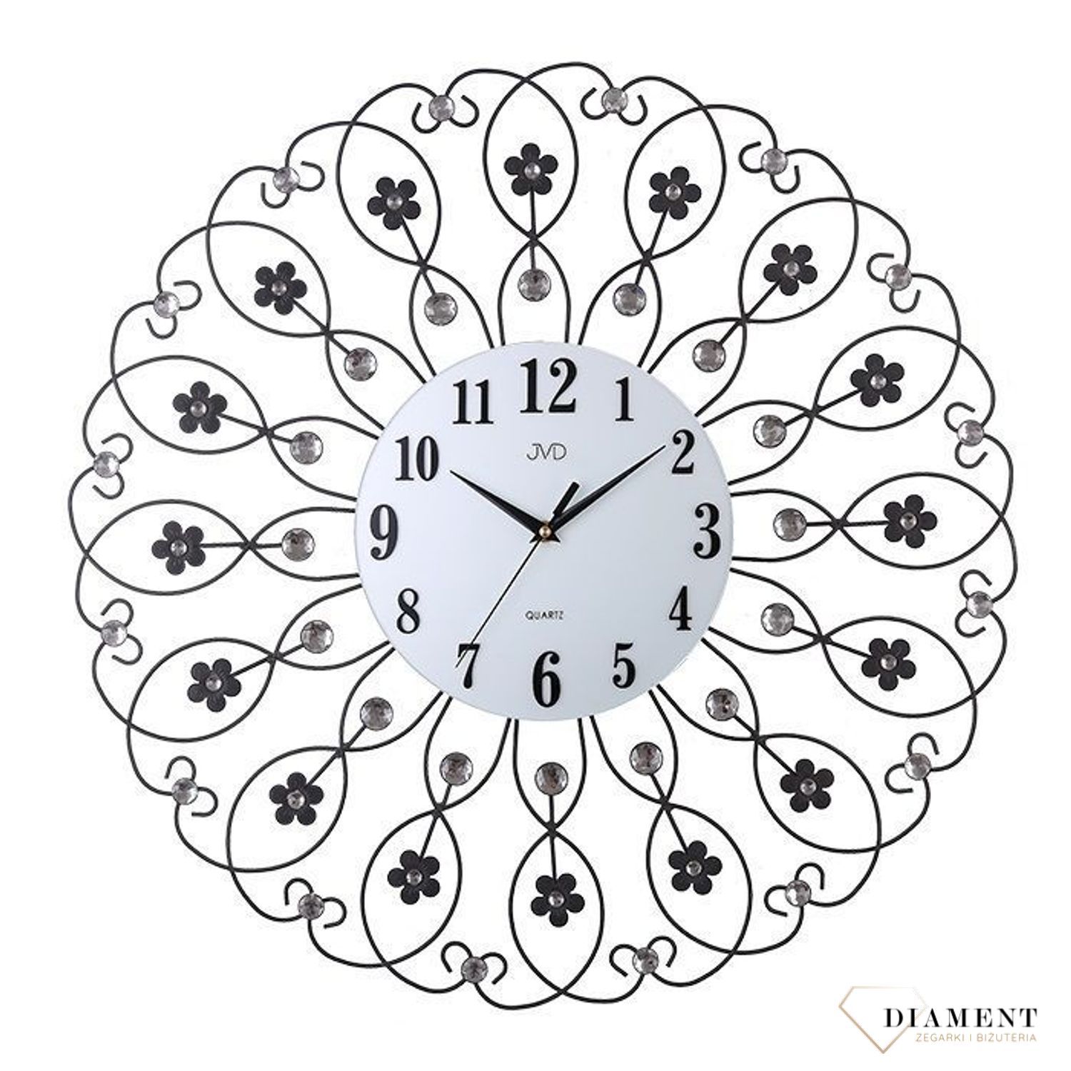 Zegar ścienny duży 60 cm z kryształami nowoczesny HJ86.jpg
